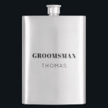 Einfaches Personalisiertes Trauzeuge Geschenk Drin Flachmann<br><div class="desc">Einfache Fettflasche mit Personalisiertem Trauzeuge Trinkflasche</div>