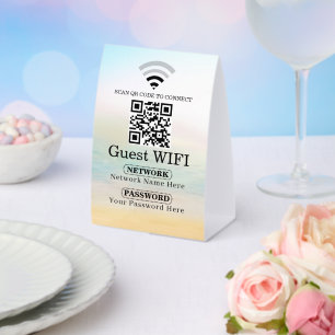 Einfaches personalisiertes Wi-fi-Netzwerk-QR-Code- Tischaufsteller