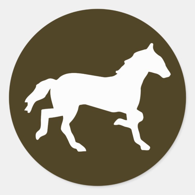 einfaches Pferd Runder Aufkleber (Vorderseite)