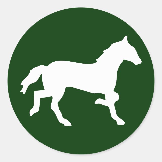 einfaches Pferd Runder Aufkleber (Vorderseite)
