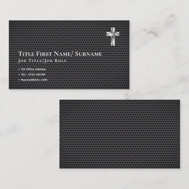 Einfaches Priesterpastor Minister Deacon Clergy Fa Visitenkarte (Vorne/Hinten)