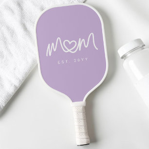 Einfaches Purple-Heart-Skript Von Mama Erstellt Pickleball Schläger