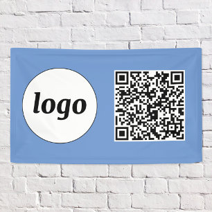 Einfaches QR-Blau für Logos und Text Banner