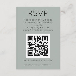 Einfaches QR-Code-Lichtbild RSVP-Hochzeit Begleitkarte