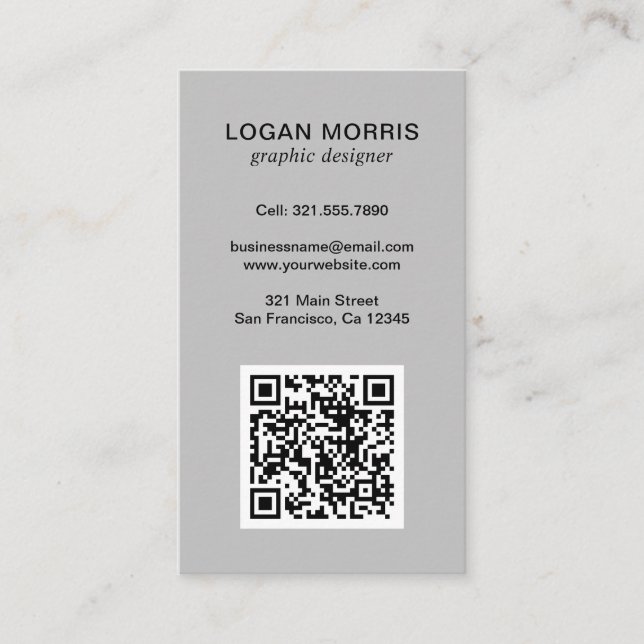 Einfaches QR-Code modern Visitenkarte (Vorderseite)