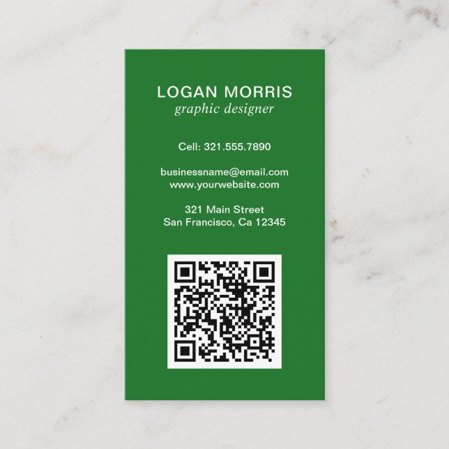 Einfaches QR-Code modern Visitenkarte (Vorderseite)