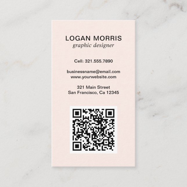 Einfaches QR-Code modern Visitenkarte (Vorderseite)