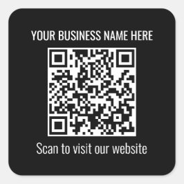 Einfaches QR-Code Modernes Schwarzes Quadrat Quadratischer Aufkleber
