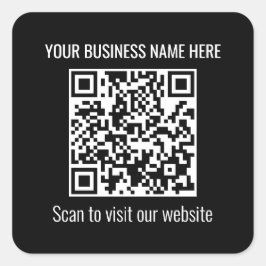 Einfaches QR-Code Modernes Schwarzes Quadrat Quadratischer Aufkleber