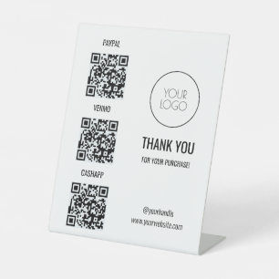 Einfaches QR Code Salon Business Sockelschild
