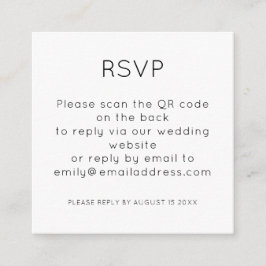 Einfaches QR-Code Schwarz-weiß Hochzeitsszenario R Begleitkarte
