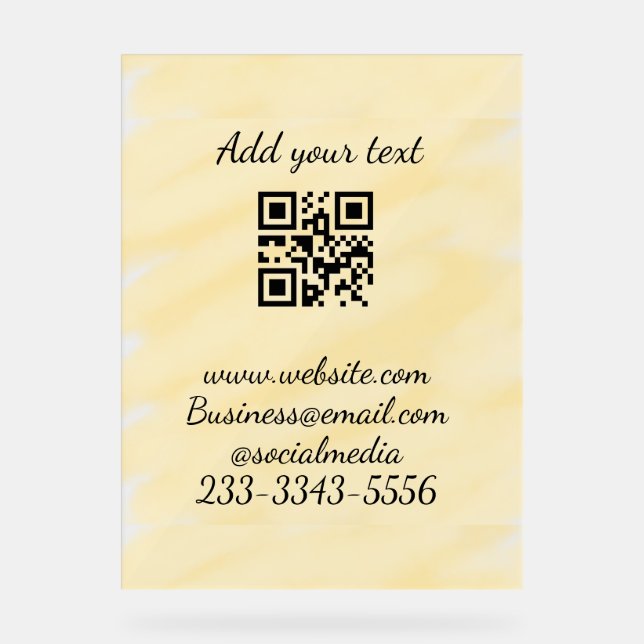 Einfaches QR-Code, um den Klassiker Ihres Namens h Acrylschild (Vorderseite)