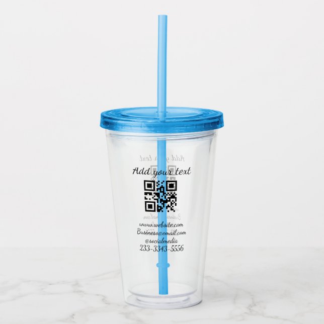 Einfaches QR-Code, um den Klassiker Ihres Namens h Acryltrinkbecher (Vorderseite)