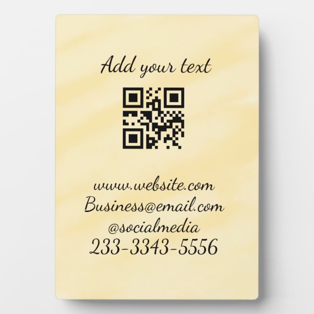 Einfaches QR-Code, um den Klassiker Ihres Namens h Fotoplatte (Vorderseite)