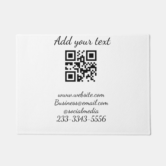 Einfaches QR-Code, um den Klassiker Ihres Namens h Fußmatte (Vorderseite)