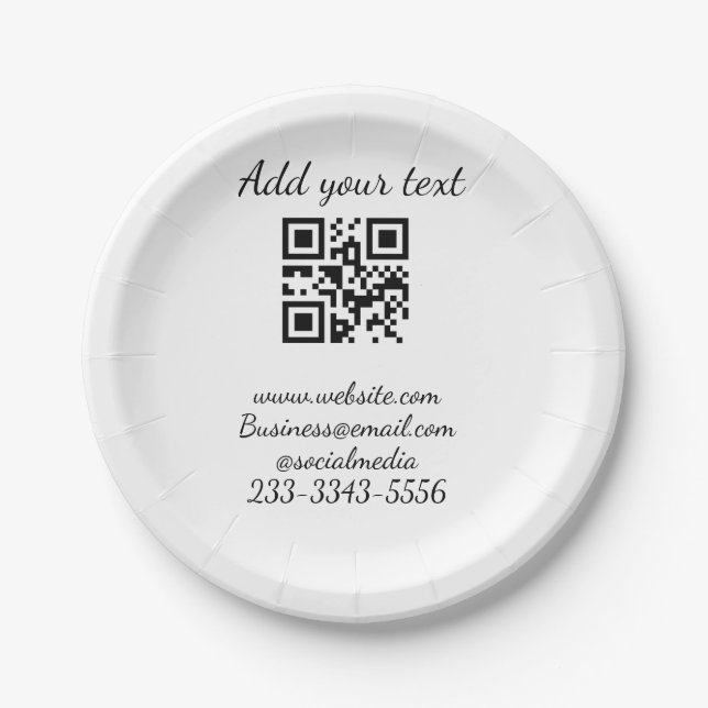 Einfaches QR-Code, um den Klassiker Ihres Namens h Pappteller (Vorderseite)
