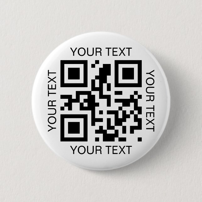Einfaches QR-Code und benutzerdefinierte Textwerbu Button (Vorderseite)