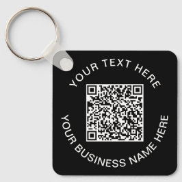 Einfaches QR-Code Werbeschwarz Schlüsselanhänger