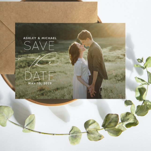 Einfaches QR-Skript-Foto Hochfahren speichern Sie  Ankündigung (Save Our Date! 💍 #ForeverLove)