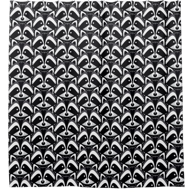 Einfaches Raccoon-Design Duschvorhang (Vorderseite)