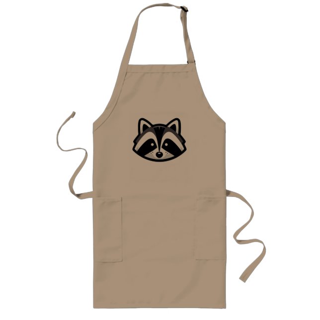 Einfaches Raccoon-Design Lange Schürze (Vorne)