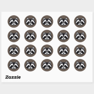Einfaches Raccoon-Design Runder Aufkleber