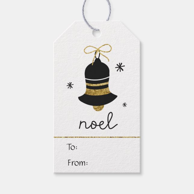 Einfaches, raffiniertes Weihnachten aus schwarzem  Geschenkanhänger (Vorderseite)