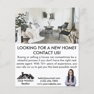 Einfaches Real Anwesen Agent Marketing Foto Flyer