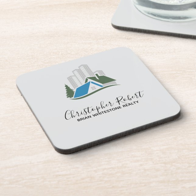 Einfaches Real Anwesen Getränkeuntersetzer (Linke Seite)