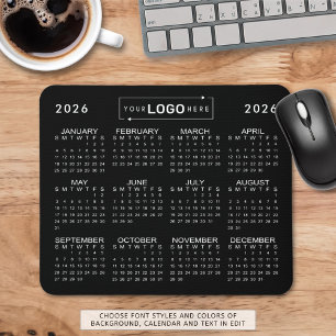 Einfaches Rectangle-Logo 2026 Kalender - Benutzerd Mousepad