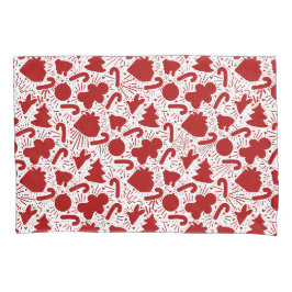 Einfaches Red Christmas Pattern Kissenbezug