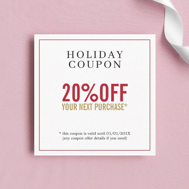 Einfaches Red Golden White Beauty Salon Coupon (Von Creator hochgeladen)