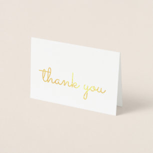 Einfaches Retro-Gold-Handschrift Danke Folienkarte