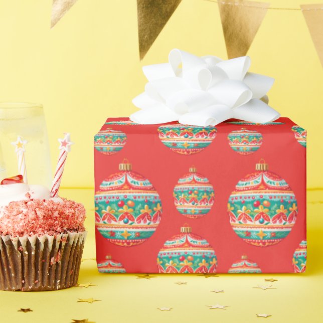 Einfaches Retro-Weihnachtsgeschmack Geschenkpapier (Geburtstagsparty)