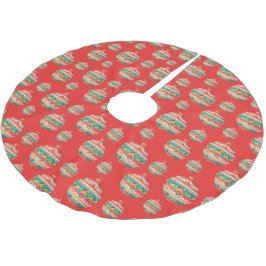 Einfaches Retro-Weihnachtsgeschmack Polyester Weihnachtsbaumdecke