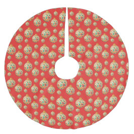 Einfaches Retro-Weihnachtsgeschmack Polyester Weihnachtsbaumdecke