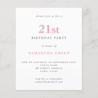 Einfaches Rosa am 21. Geburtstag