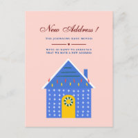 Einfaches, rosa blaues Haus Wir haben eine neue Ad