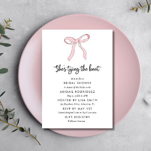 Einfaches rosa Coquette-Brautparty Einladung