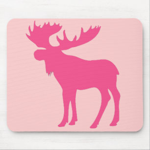 Einfaches rosa Elchsymbol Mousepad