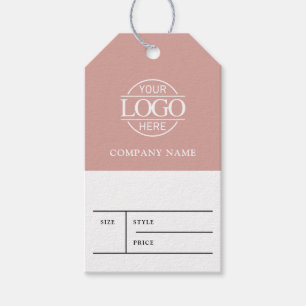 Einfaches Rosa Geschäft Logo Kleidung Preisschild  Geschenkanhänger