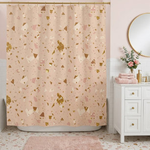Einfaches rosa Glitter Duschvorhang