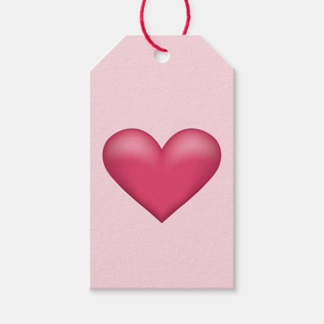 Einfaches rosa Herz in hellrosa Hintergrundfarbe Geschenkanhänger (Vorderseite)