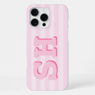 Einfaches rosa Initial-Monogramm iPhone 16 Pro Max Hülle