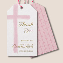 Einfaches Rosa Kreuz Danke Erstkommunion