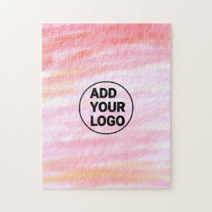 Einfaches rosa minimales Wasserfarben-Logo Unterne