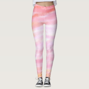 Einfaches rosa minimales Wasserfarben-Logo Unterne Leggings