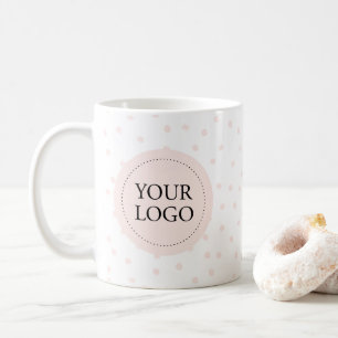 Einfaches rosa minimalistisches Business-Logo indi Kaffeetasse