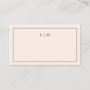 Einfaches Rosa Monogramm Elegante Hochzeit Platzkarte