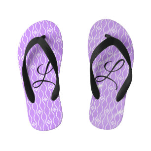 Einfaches rosa schwarzes Wasserfarb-Design mit Ihr Kinderbadesandalen